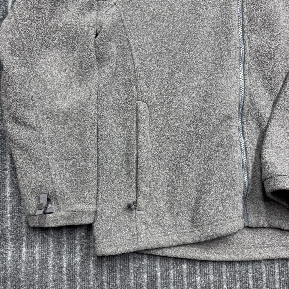 The North Face Fleece Jacket Large Gray Excellent Full Zip Mock Neck (2307)